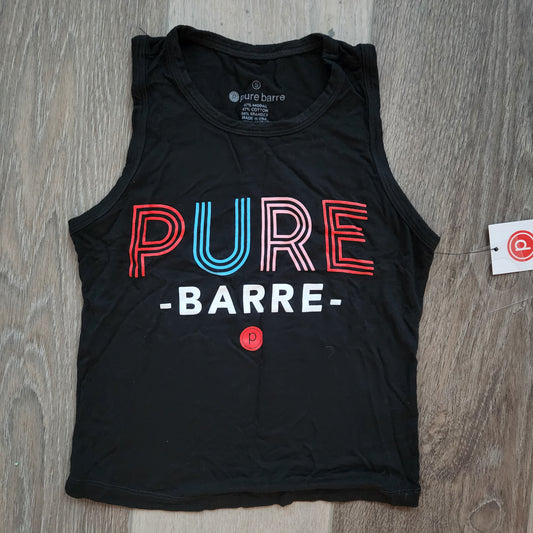 Pure Barre Lined Up Cropped Tank- Black