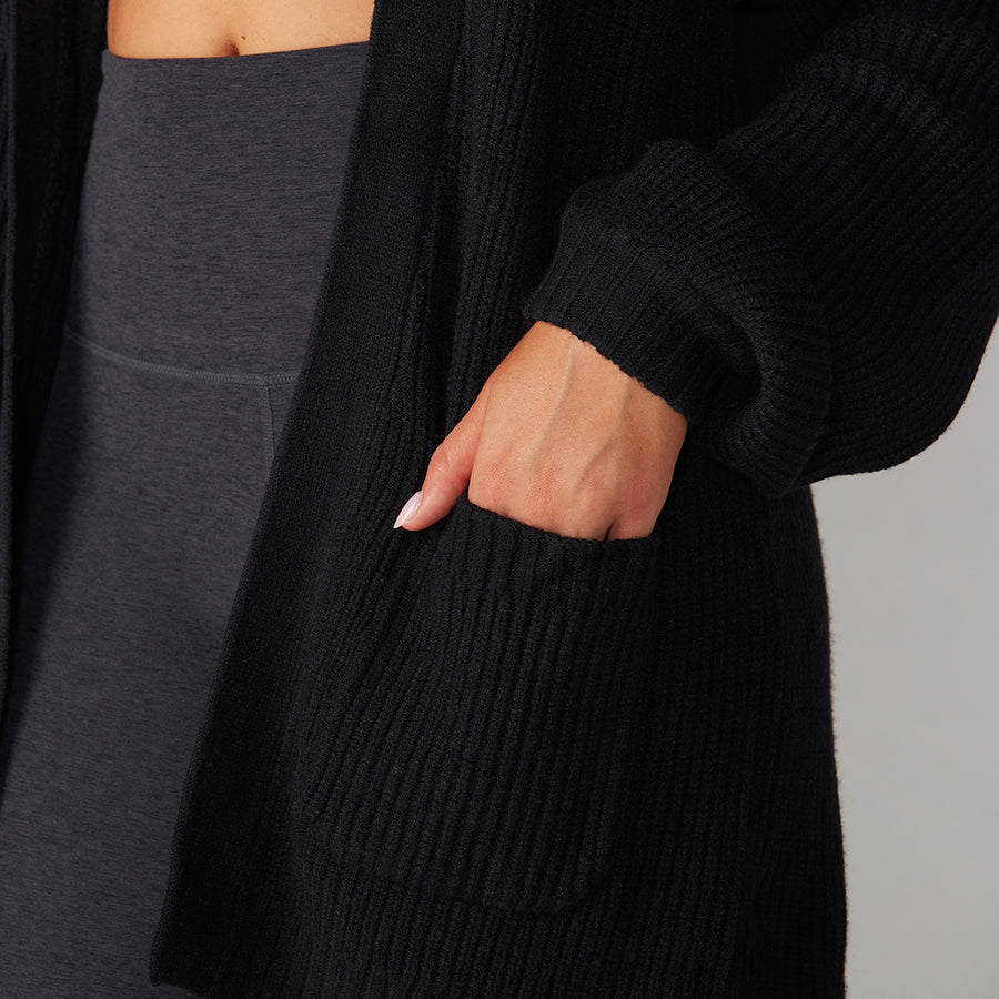 Tavi Alpine Long Cardigan Sweater- Black