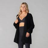 Tavi Alpine Long Cardigan Sweater- Black