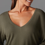 Tavi Lounge Waffle Top- Olive