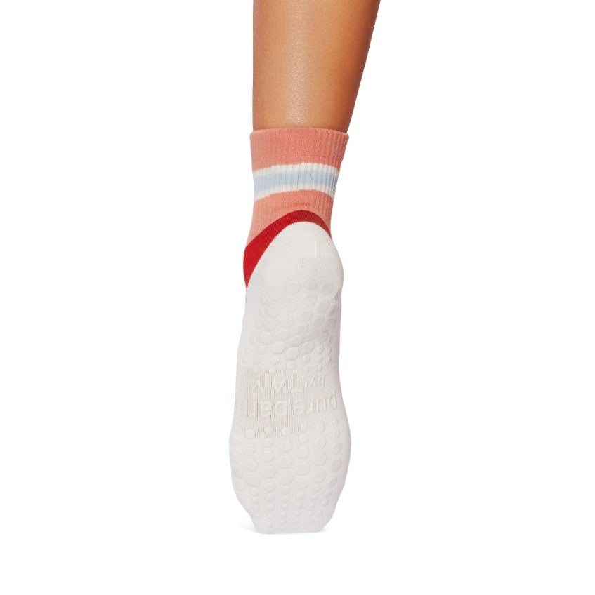 Pure Barre Dotty Stripe Sticky Crew Socks