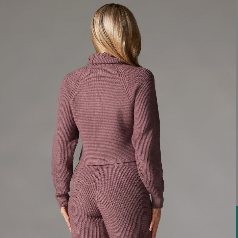 Tavi Alpine Knit Turtleneck Sweater- Rose