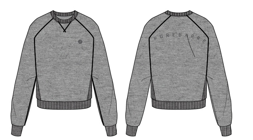 Pure Barre Cozy Crewneck Sweatshirt- Lt. Gray