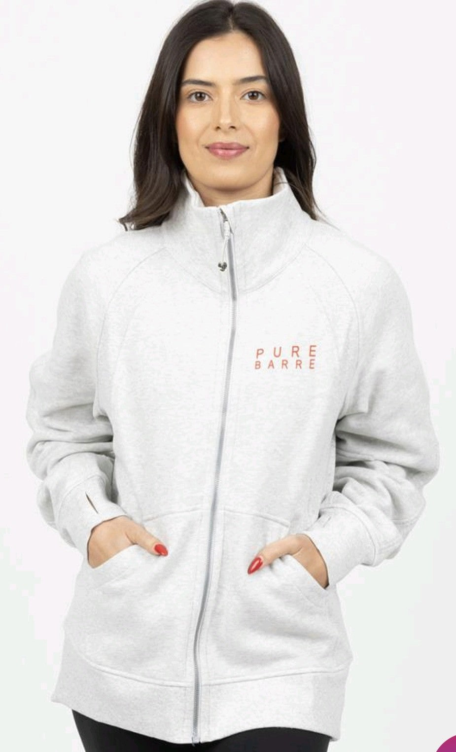 LAST TWO- Lululemon Pure Barre Scuba Oversized Funnel Neck Full Zip- Gray