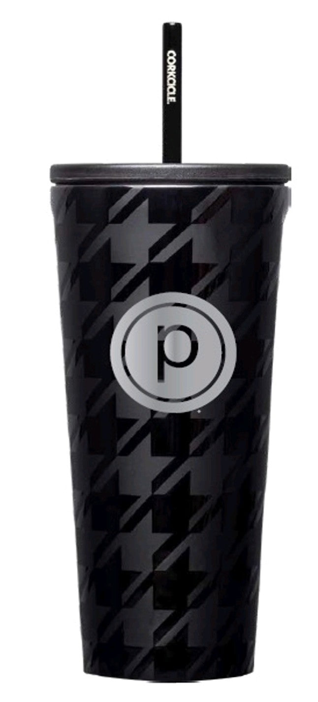 Pure Barre Corkcicle Houndstooth Cup- Black