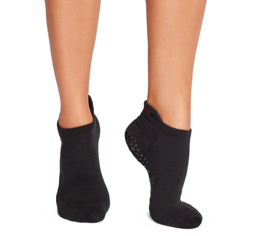 Pure Barre Metallic Red Mini Circle P Sticky Socks