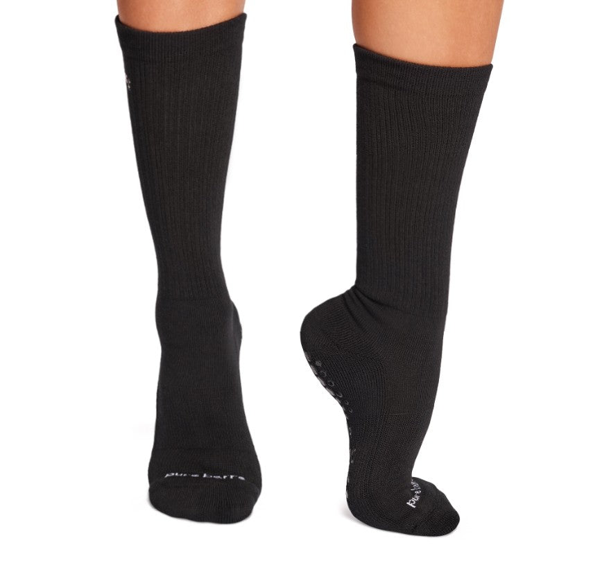 Pure Barre Black Thick Kai Strong Crew Sticky Socks