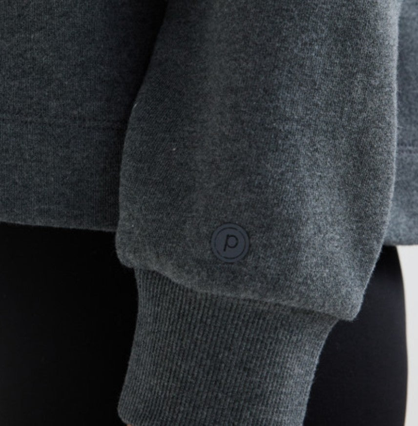 Pure Barre Outline Fleece Hoodie- Charcoal