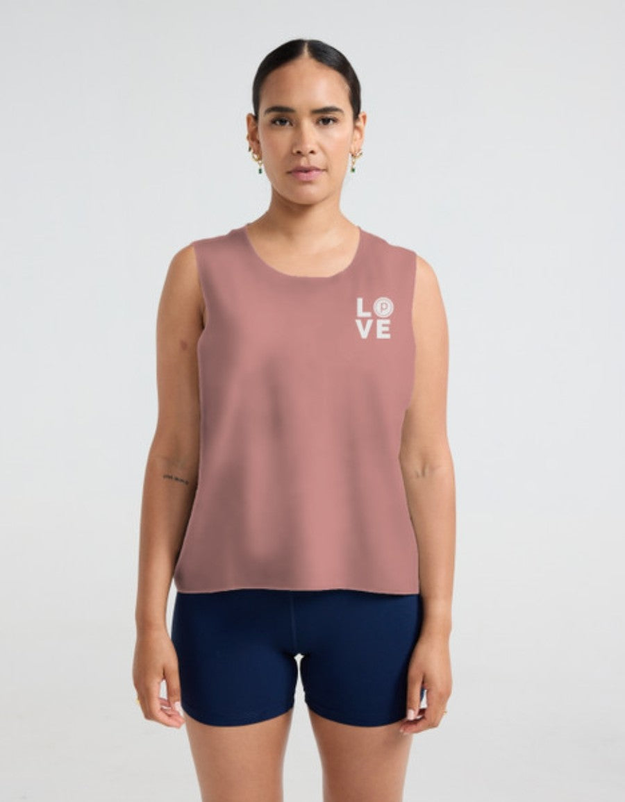 Pure Barre High Lo LOVE Muscle Tank- Mauve