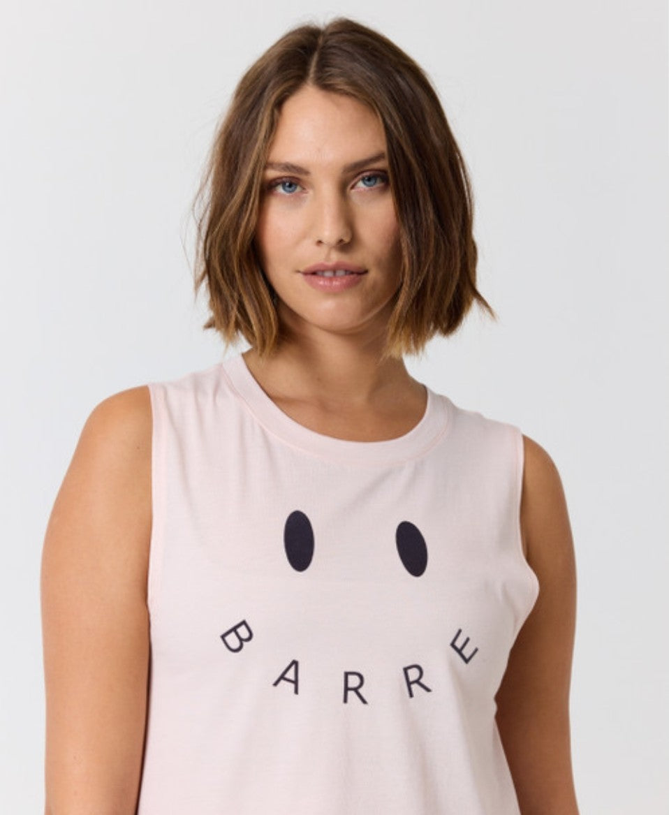 Pure Barre Smiley High Lo Tank- Blush