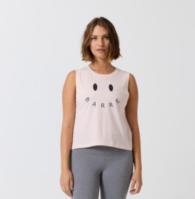 Pure Barre Smiley High Lo Tank- Blush