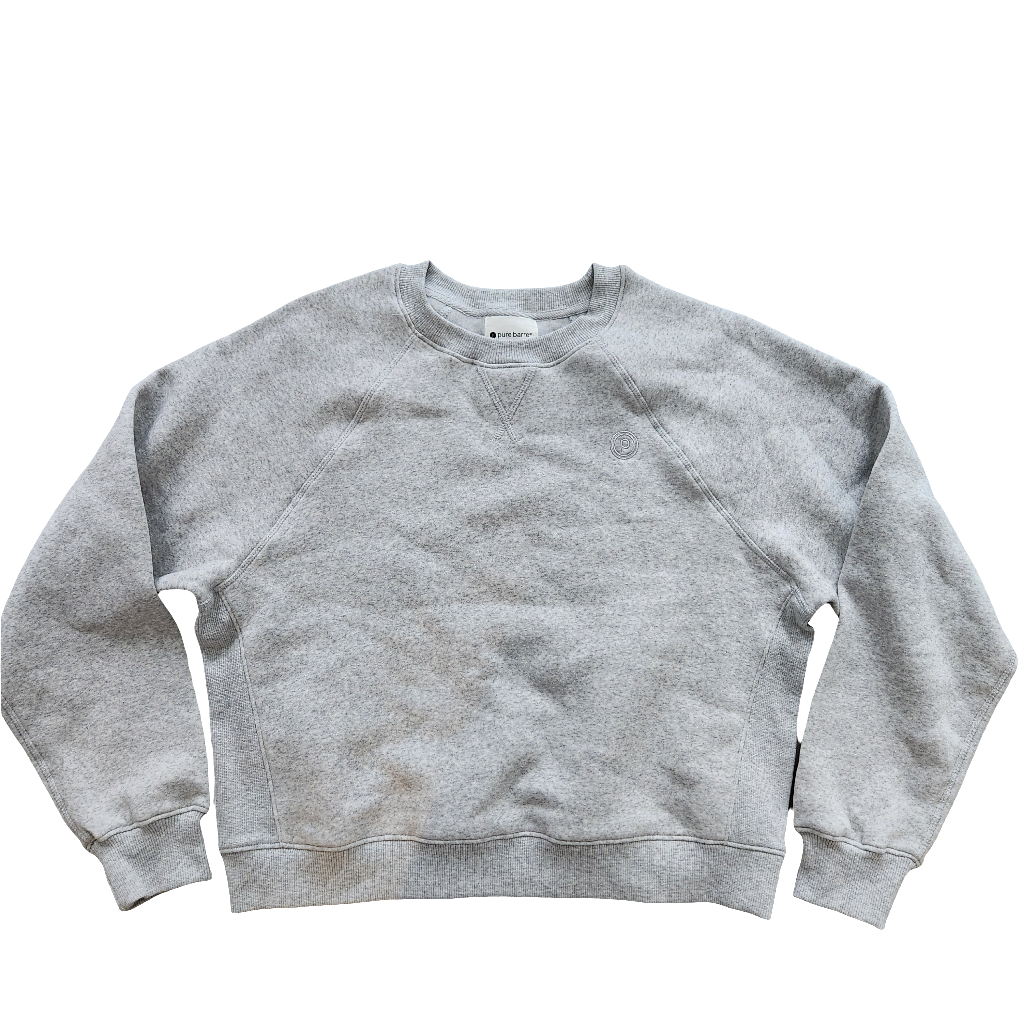 Pure Barre Cozy Crewneck Sweatshirt- Lt. Gray