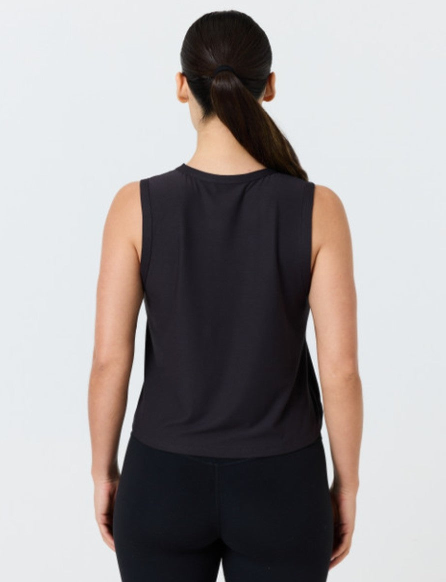 Pure Barre Circle P Crop Tank- Black