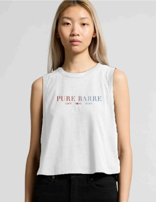 LAST ONE- Pure Barre Red and Blue Ombre Cropped Tank