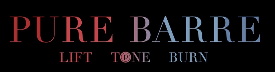Pure Barre Red and Blue Ombre Cropped Tee- Navy