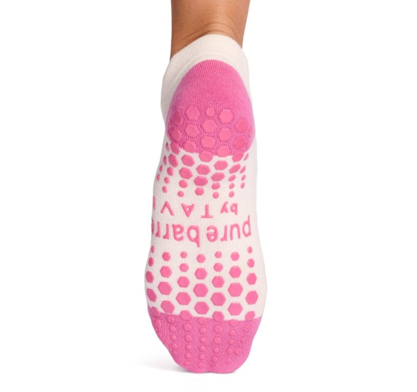 Pure Barre Hot Pink Circle P Sticky Socks