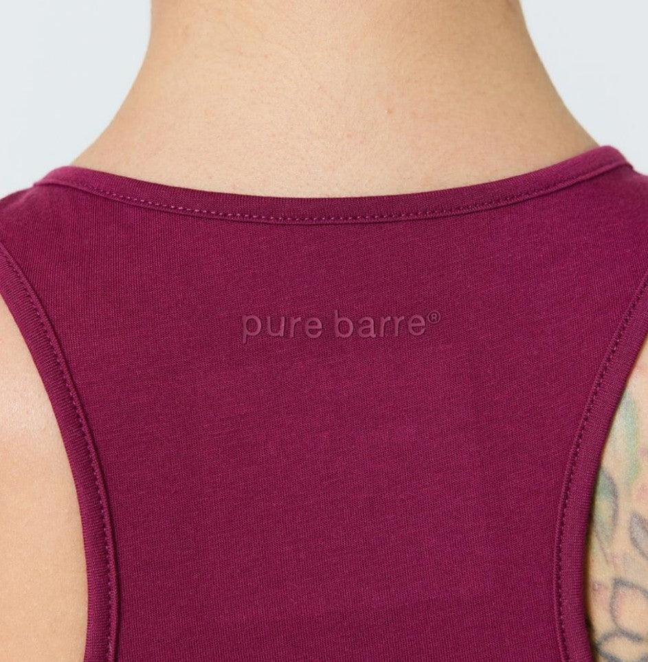 Pure Barre Textured Racerback Tank- Bordeaux