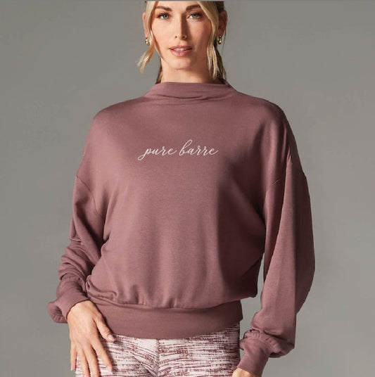 Tavi Pure Barre Slope Crew Sweatshirt- Rose