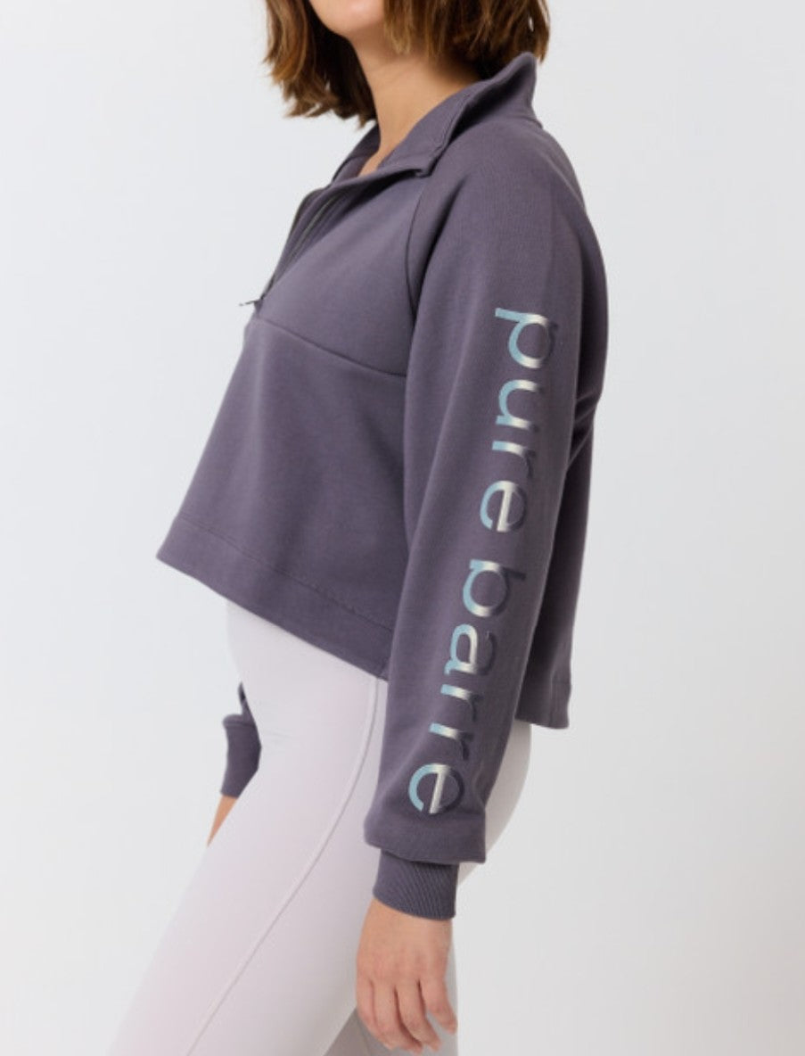 Pure Barre Iridescent Half Zip Pullover- Nightshade