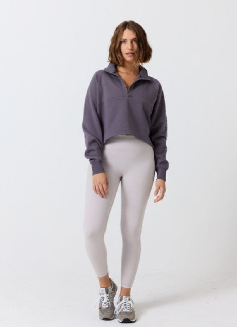 Pure Barre Iridescent Half Zip Pullover- Nightshade