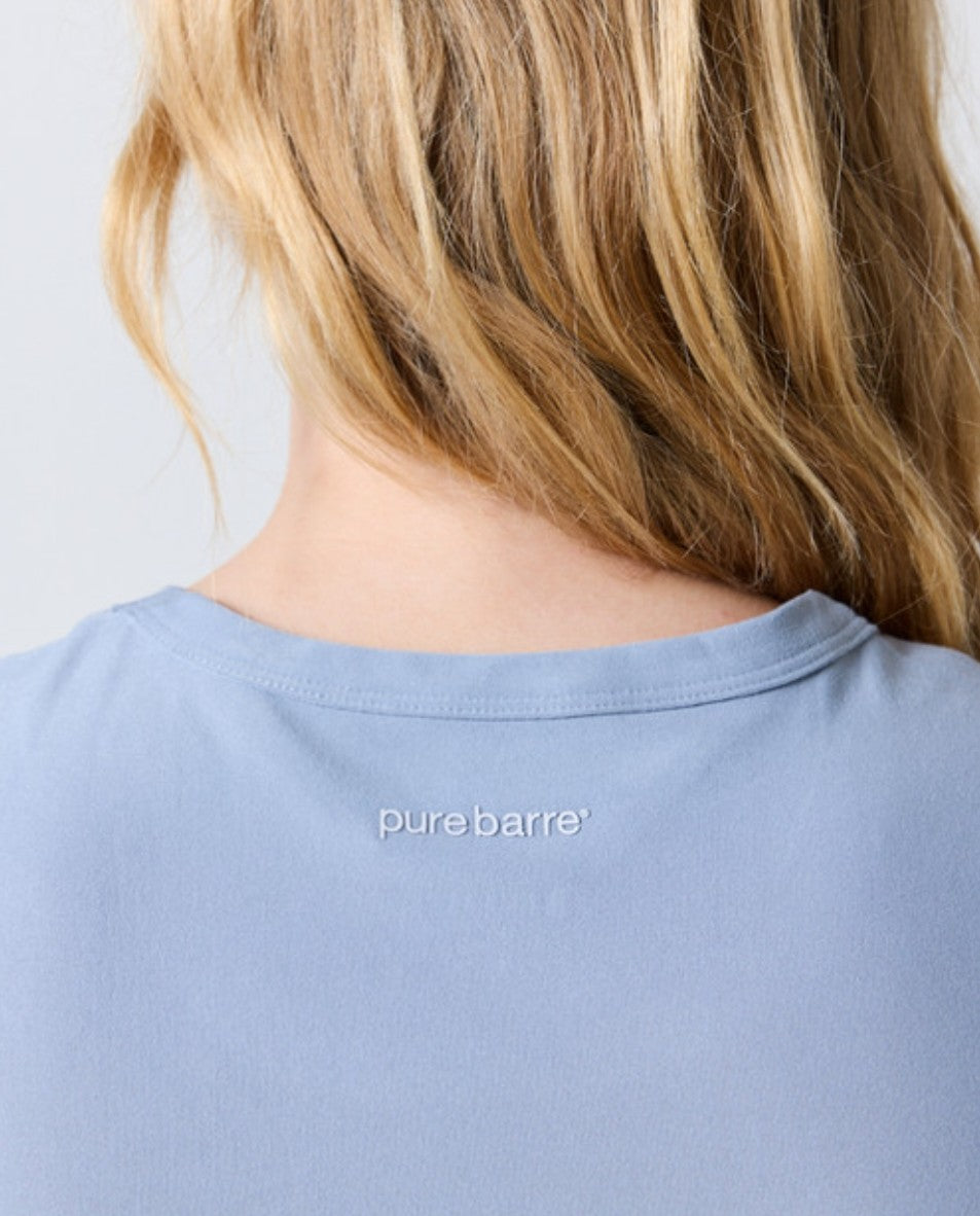 Pure Barre Cropped Classes Tank- Storm