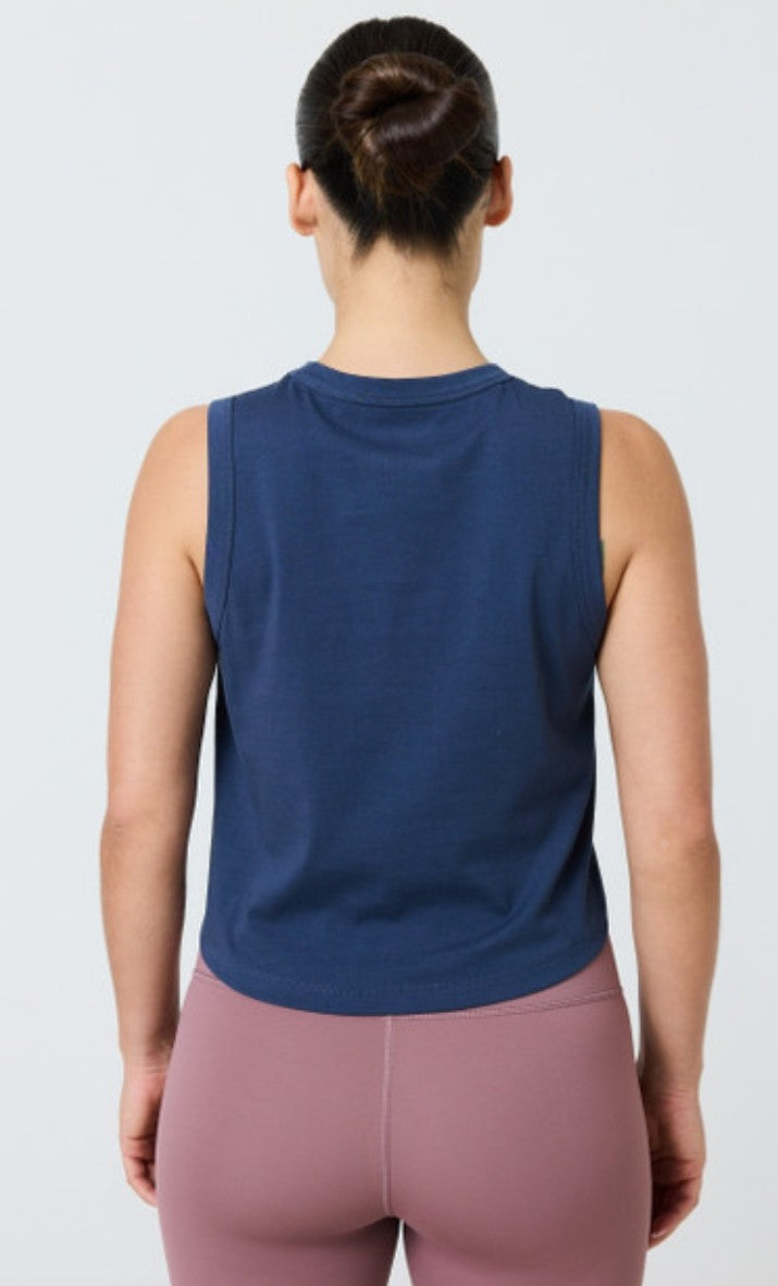Pure Barre Crop Tank- Indigo