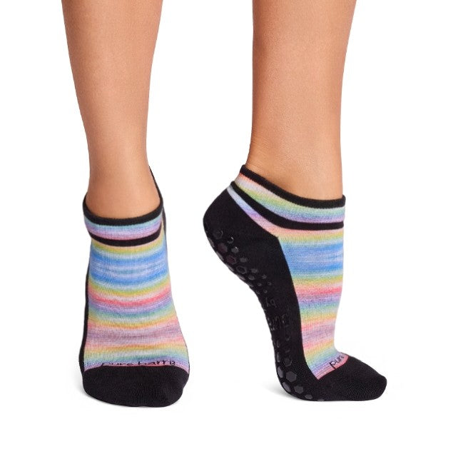 Pure Barre Cora Rainbow Stripe Sticky Socks