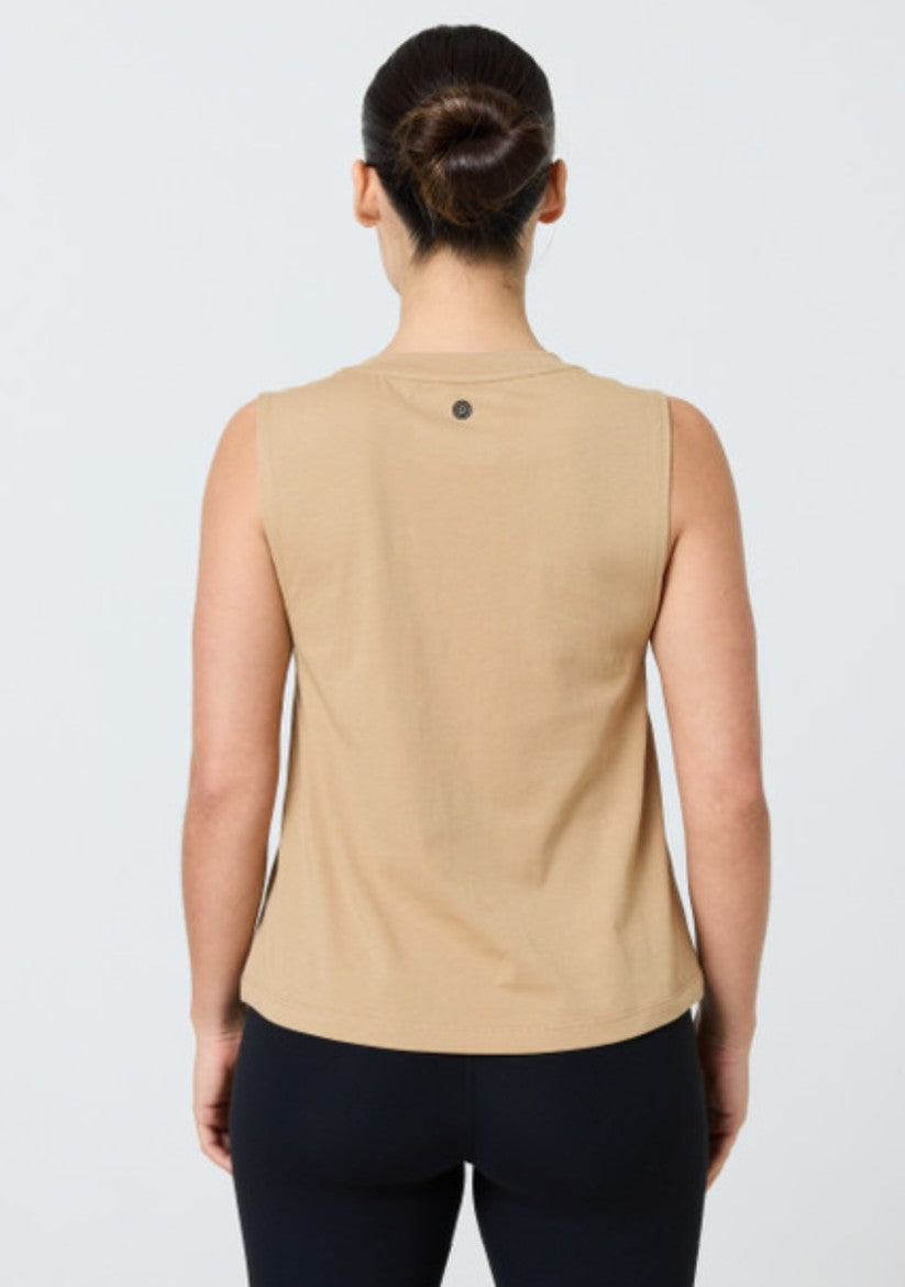 Pure Barre Flocked Classes Tank- Camel