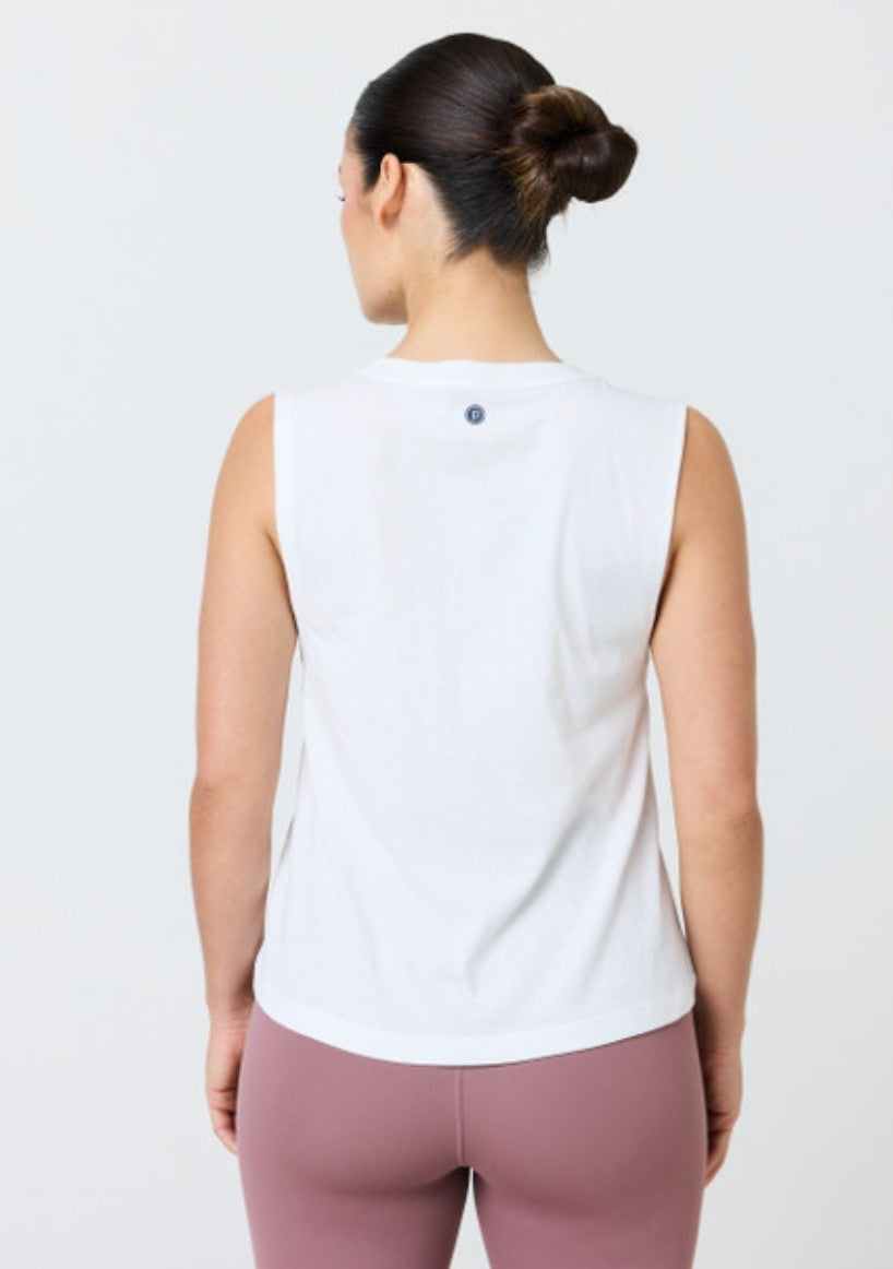 Pure Barre High Low Tank- White