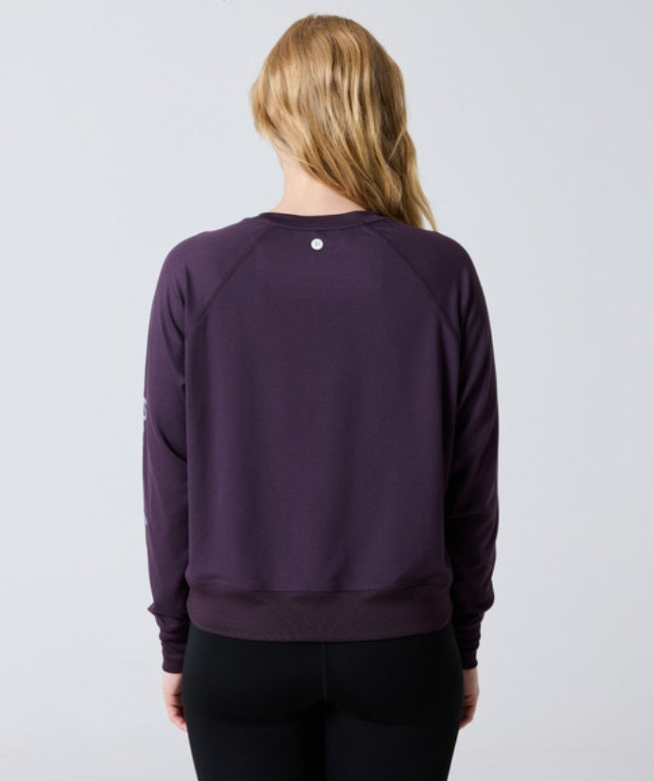 Pure Barre Lightweight PB Script Crewneck- Purple