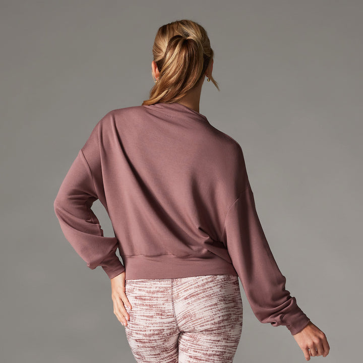 Tavi Pure Barre Slope Crew Sweatshirt- Rose