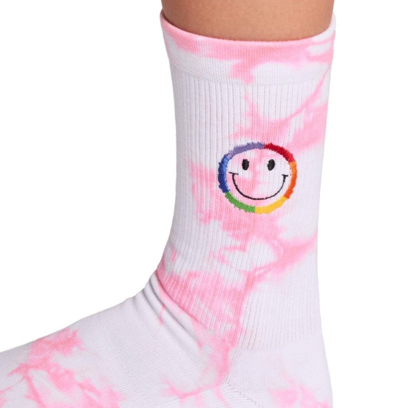 Pure Barre Rainbow Smiles Crew Sticky Socks