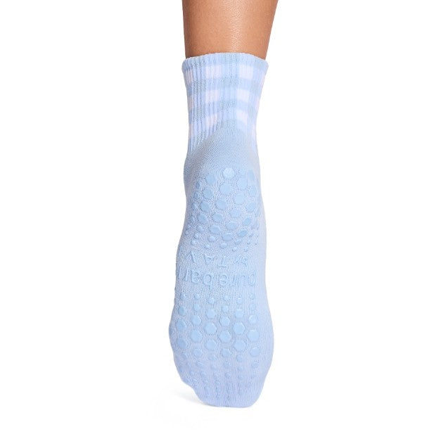 Pure Barre Aria Light Blue Picnic Sticky Socks