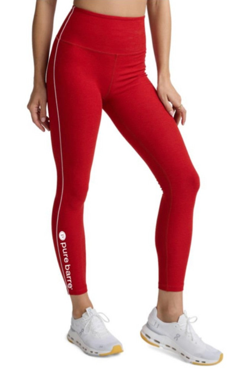 Beyond Yoga Pure Barre Spacedye Ready Midi Legging- Holly Red