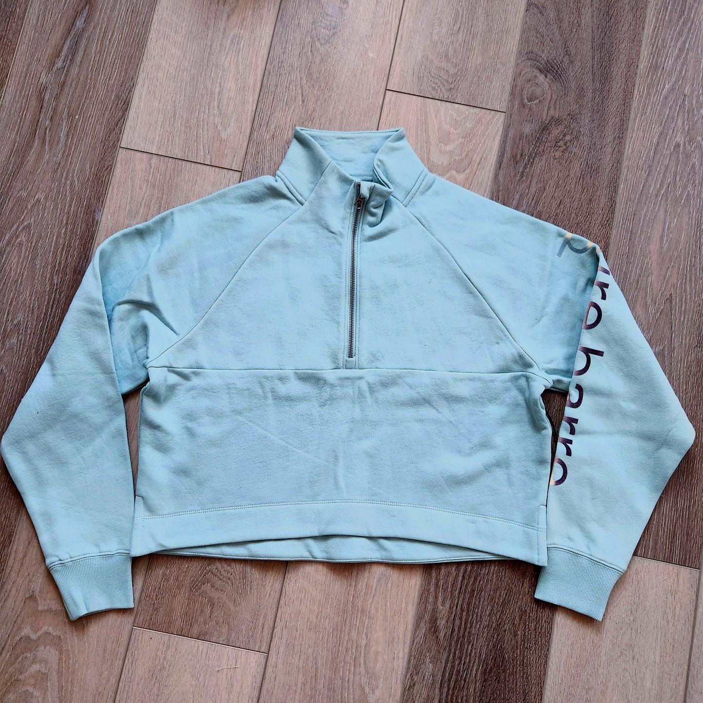 Pure Barre Iridescent Half Zip Pullover- Dusty Teal