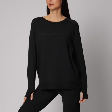 Tavi Pure Barre Cozy Sweatshirt with Pockets -Ebony