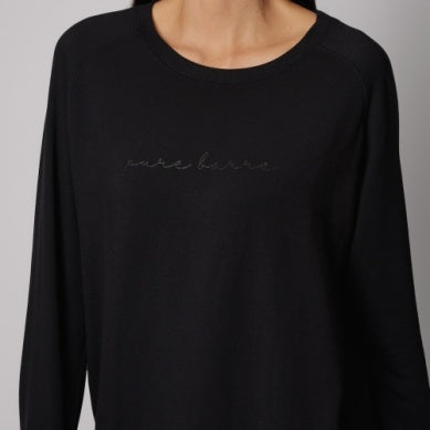 Tavi Pure Barre Cozy Sweatshirt with Pockets -Ebony