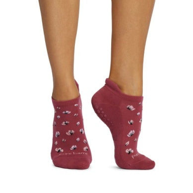 Pure Barre Mauve Floral Sticky Socks