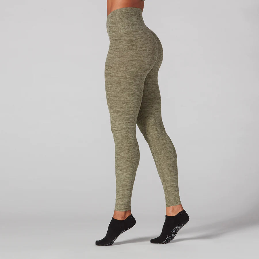 TaviCloud High Waist Leggings-Olive Space Dye
