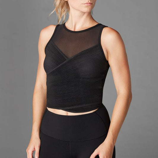 Tavi Pleated Bra Tank - Ebony