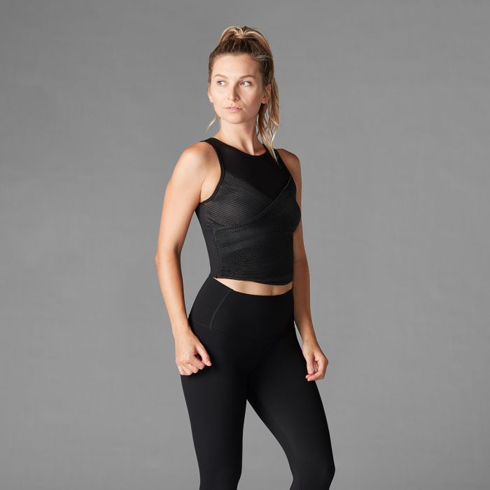 Tavi Pleated Bra Tank - Ebony