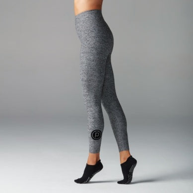 Tavi Pure Barre High Waisted Velvet Logo Tight- Mist