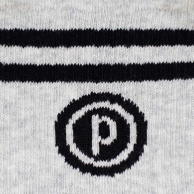 Pure Barre Light Gray and Black Circle P Crew Sticky Socks