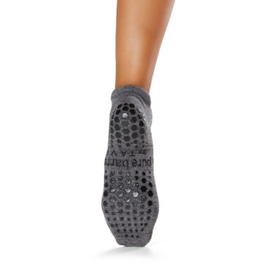 Pure Barre Mini Circle P Sticky Socks- Gray