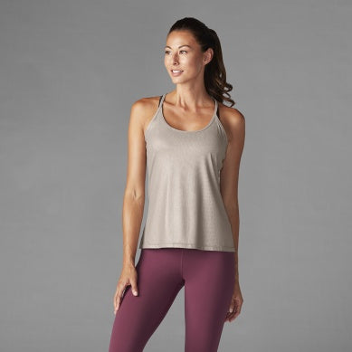 Tavi Ribbed Tank- Metallic Gold