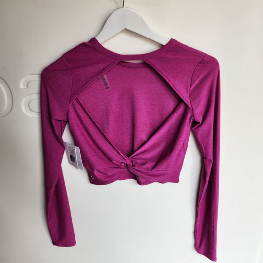 Beyond Yoga Featherweight Sunrise Cropped Pullover- Magenta