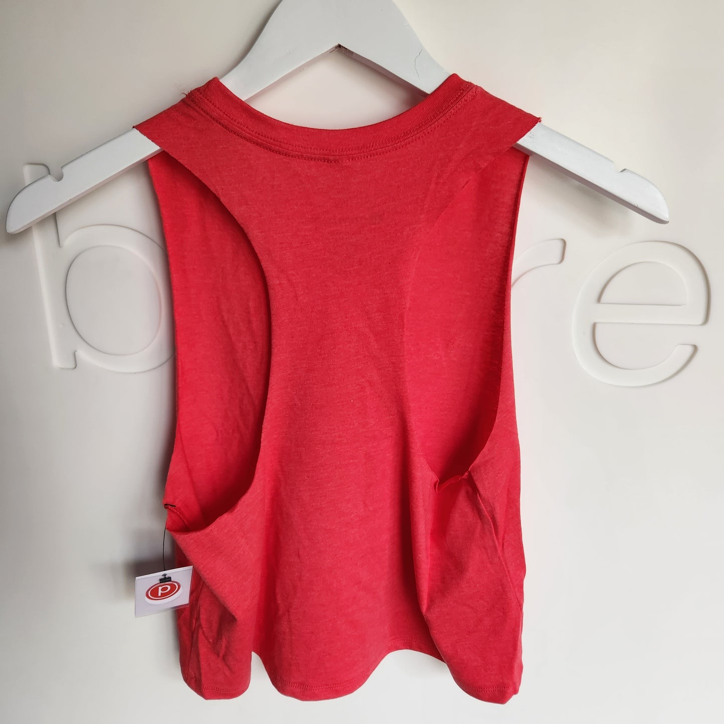 Pure Barre Heart Cropped Tank- Red