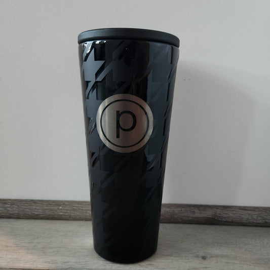 Pure Barre Corkcicle Houndstooth Cup- Black