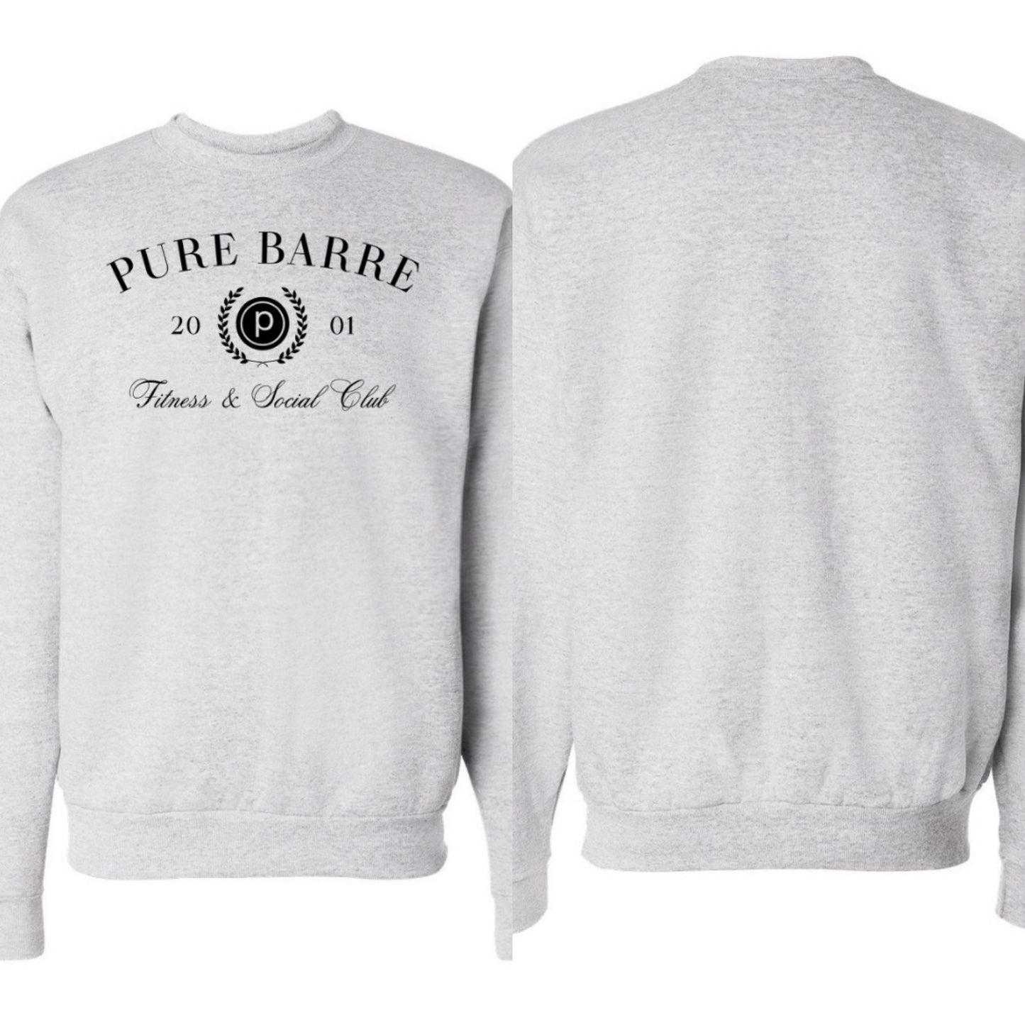 Pure Barre Fitness & Social Club Sweatshirt- Light Heather Gray