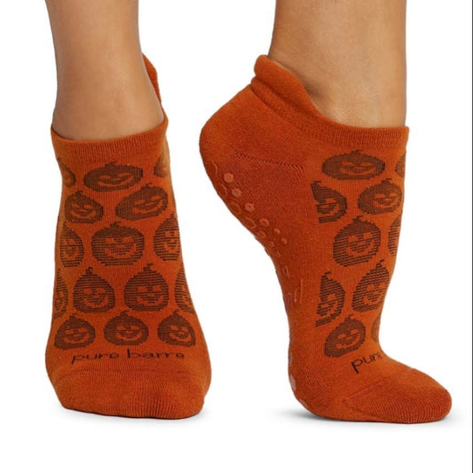 Pure Barre Pumpkin Head Sticky Socks